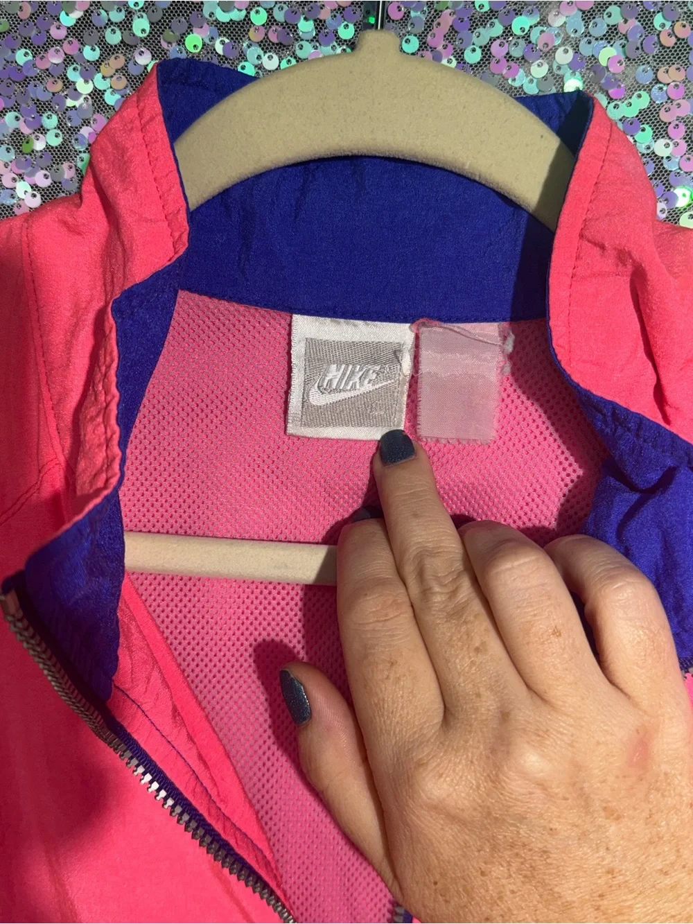 VTG Nike Women's Hot Pink Coral Half-Zip Bomber Windbreaker